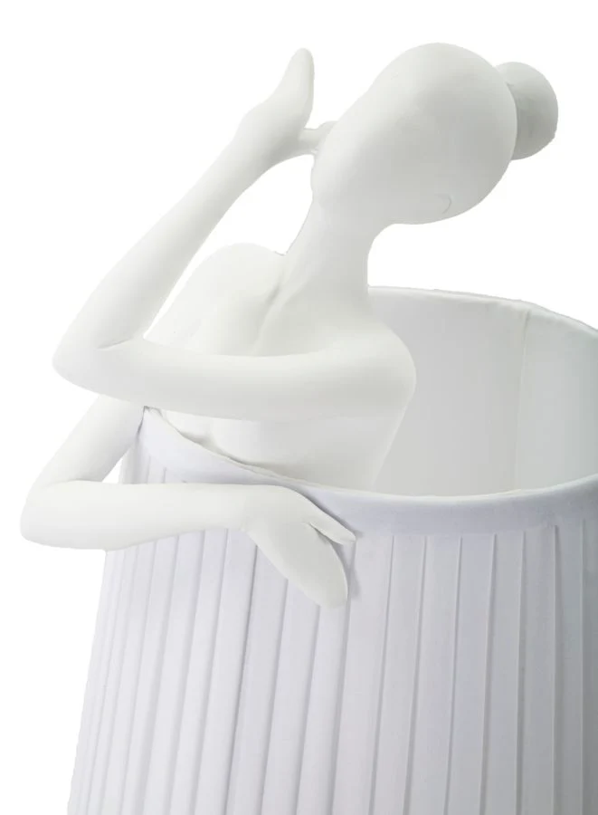 Lampada Ballet 29x25x62,5 cm in Resina e Ferro e Tessuto Bianco