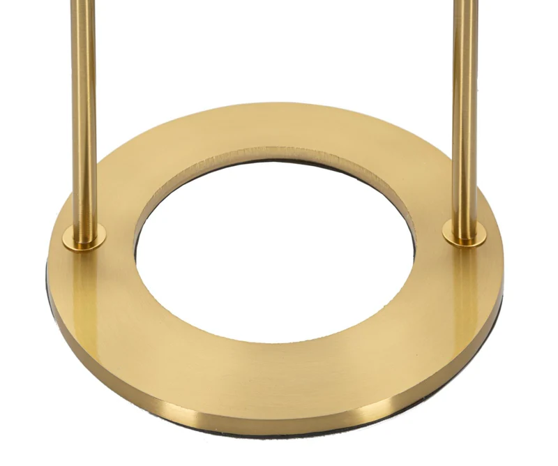 Lampada da Tavolo Glamy Arc Ø21x50 cm in Ferro e Vetro Oro e Bianco