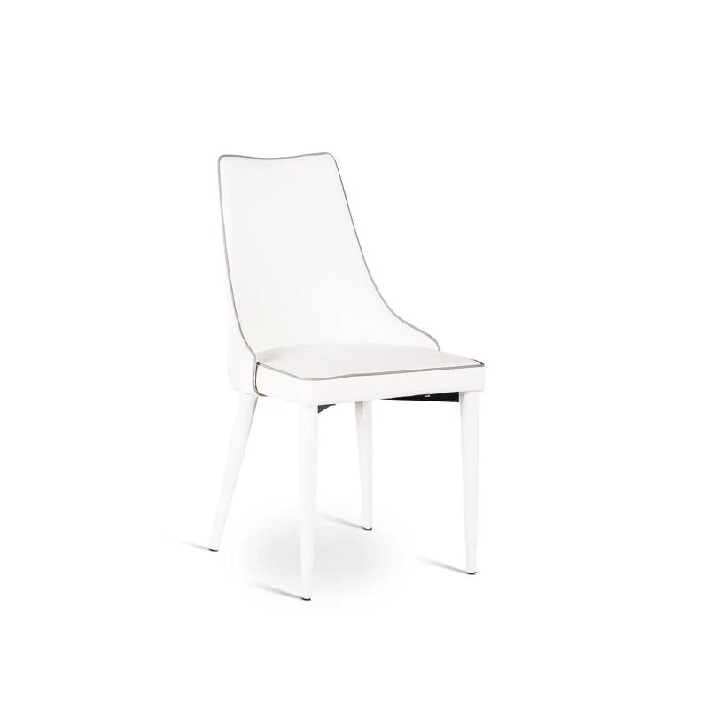 Set da 4 Sedia imbottita da salotto in similpelle con bordino cm 46x46x91h - vari colori