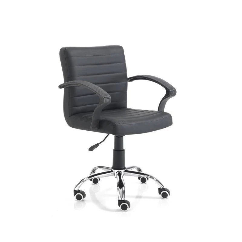Poltrona da ufficio o da studio in ecopelle altezza regolabile con rotelle cm 57x56x82/92h