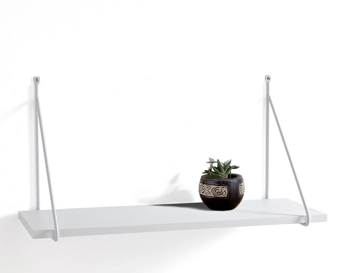 Mensola da parete moderna in legno e acciaio cm 60x22x30h - vari colori