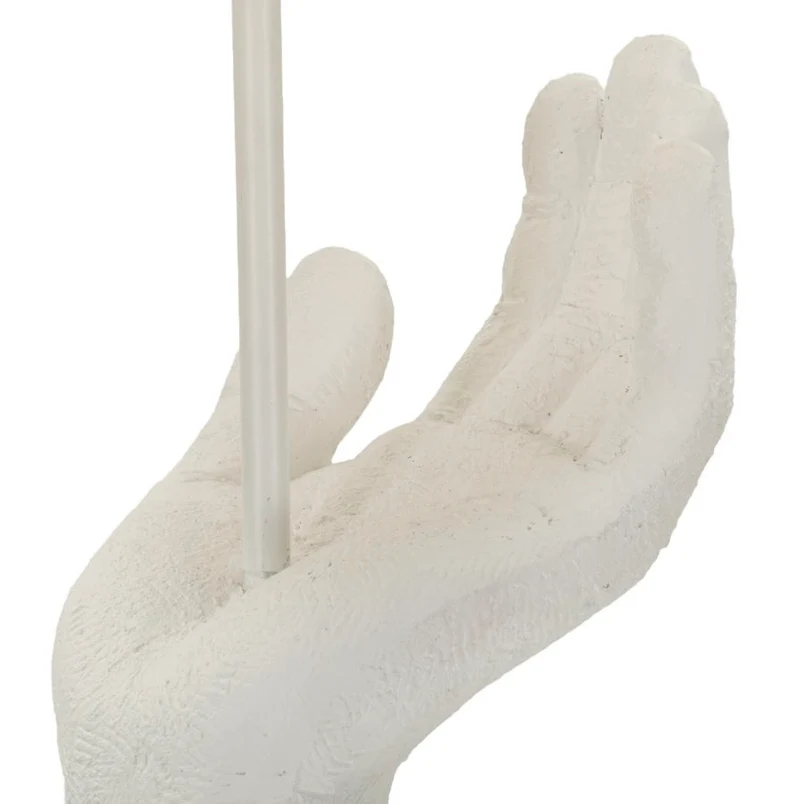 Lampada da Tavolo Life Ø35x93 cm in Resina e Ferro e Tessuto Bianco