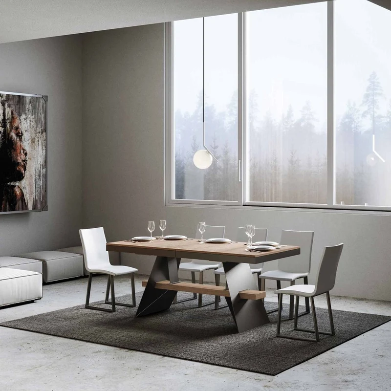 Agrin Evolution - Tavolo design allungabile da salotto in metallo e legno - Vari modelli