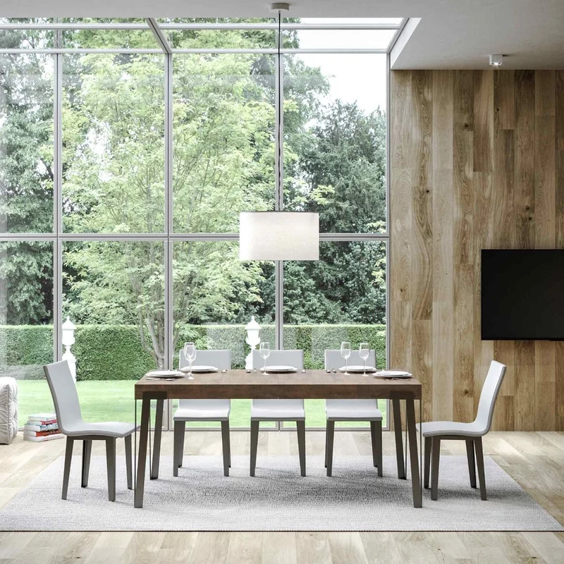 Rio - Tavolo design moderno allungabile struttura in metallo piano legno - Vari modelli