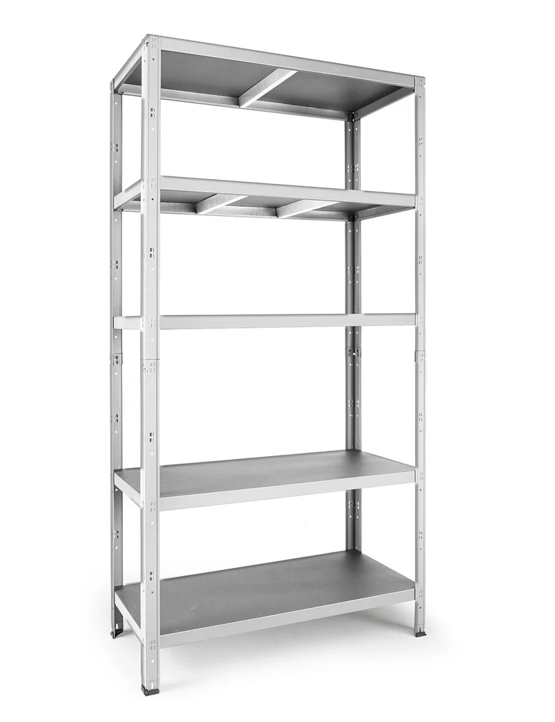Scaffale a Incastro RAKO 100x40x187 cm 5 Ripiani Portata 100 kg in Metallo Zincato