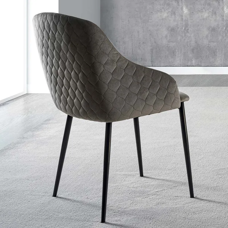 Pigalle Due - Set da 6 Poltroncina per soggiorno in velluto trapuntato cm 54x58x84h - vari colori