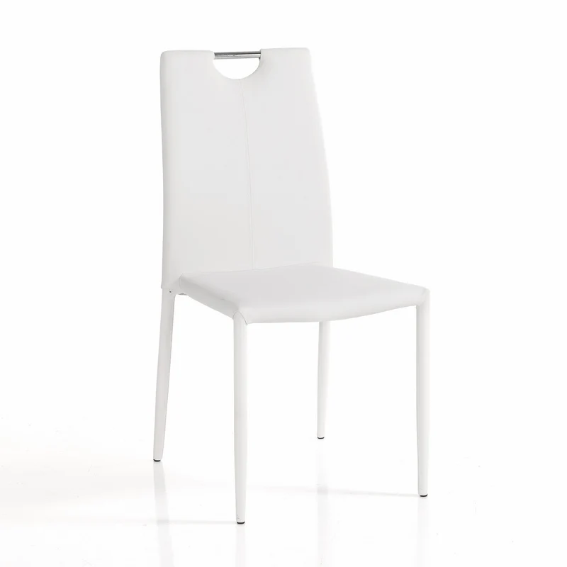 Set da 4 Sedia living moderna rivestita in similpelle cm 44x51x91h - vari colori
