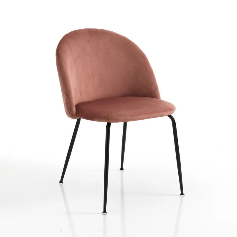 Set da 4 Sedia moderna da soggiorno in velluto gambe in metallo cm 53x56x76h - vari colori
