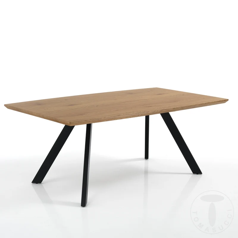 Tavolo moderno scrivania gambe in metallo piano in legno cm 160x90x76h
