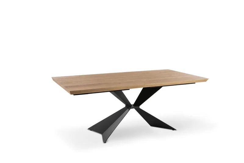 Tavolo allungabile da salotto base in metallo piano in legno cm 200/300x100x76h - vari colori