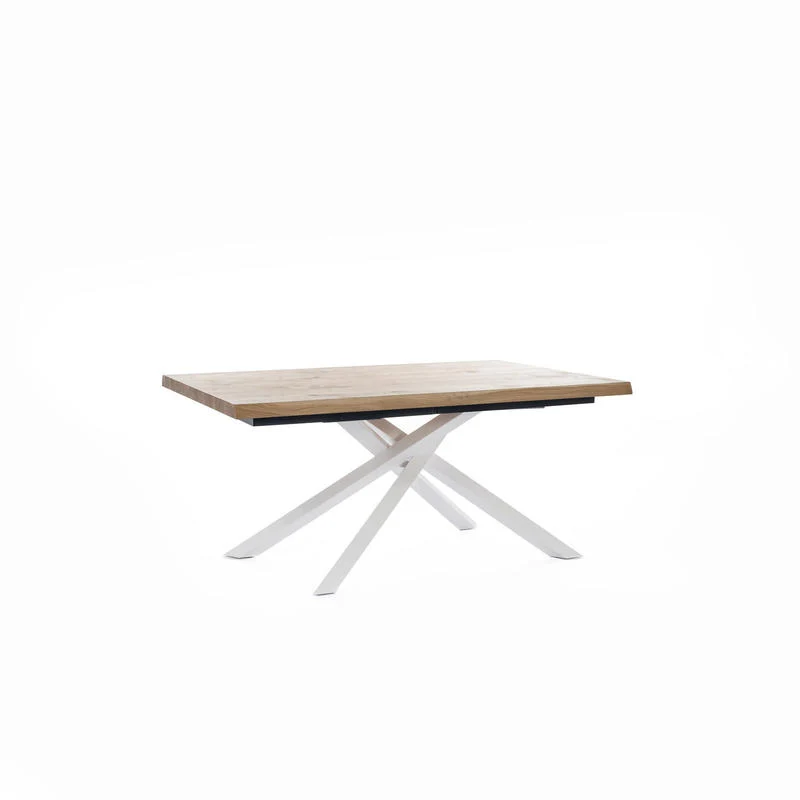Tavolo da salotto allungabile in legno e metallo gambe incrociate cm 200/300x100x76h - vari colori