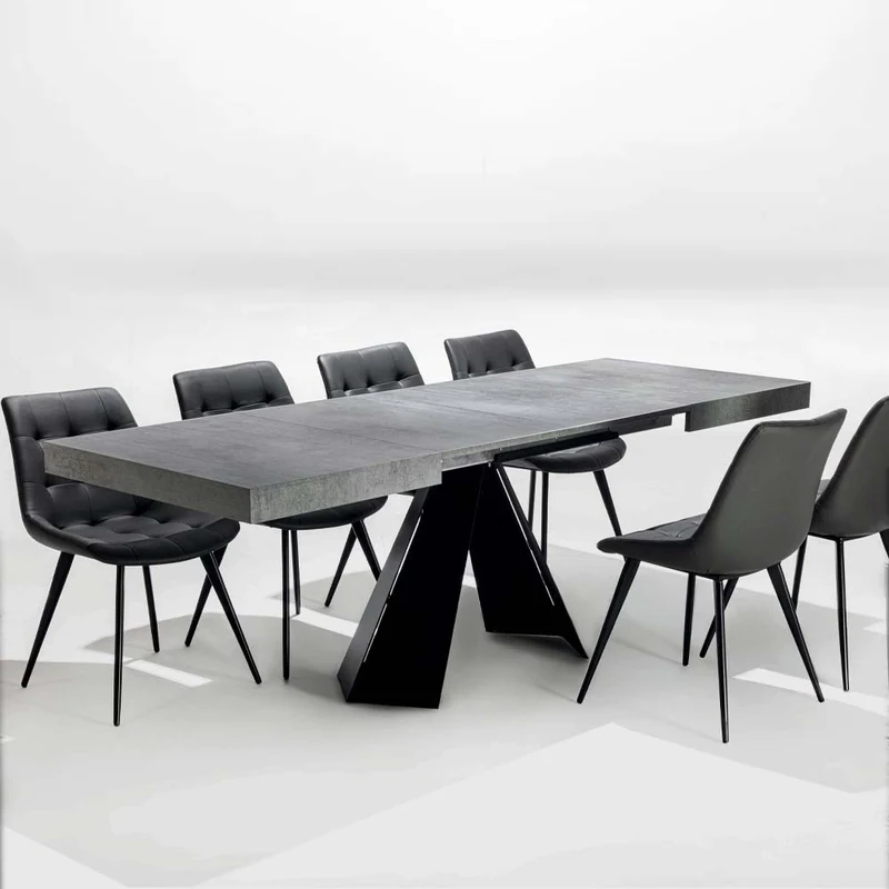 Groven - Tavolo da pranzo allungabile in legno e metallo cm 120/220x80x77h - vari colori