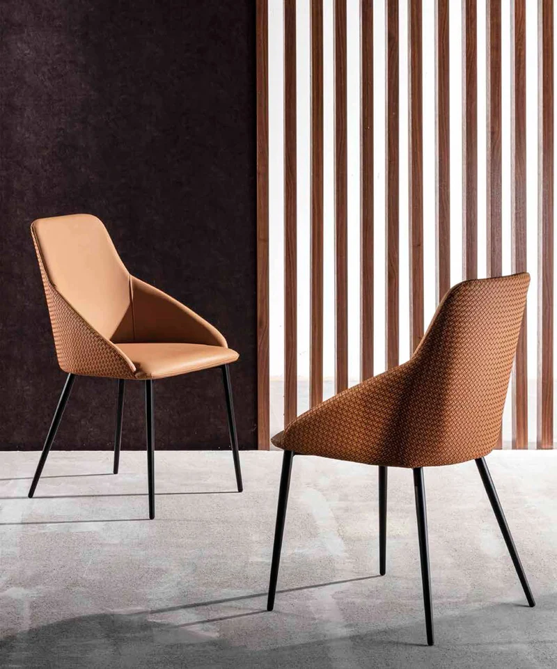 Roma - Set da 2 Sedia salotto in ecopelle gambe in metallo cm 52x57x88h - vari colori