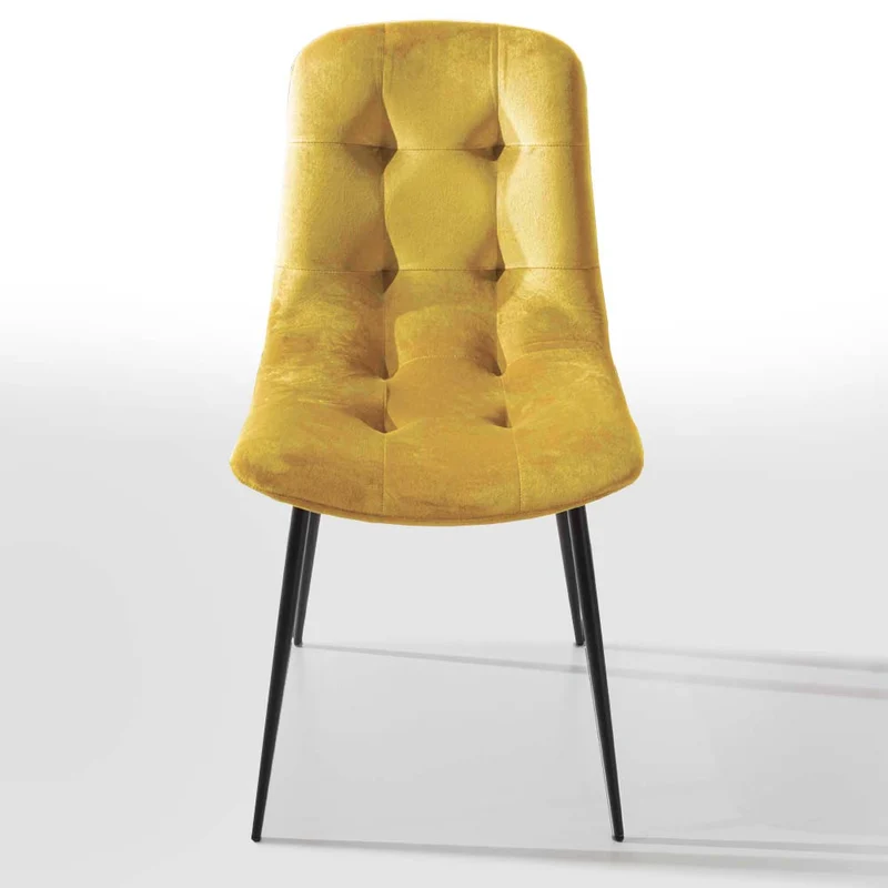 Zara - Set da 4 Sedia soggiorno moderno in velluto antimacchia cm 47x61x85h - vari colori
