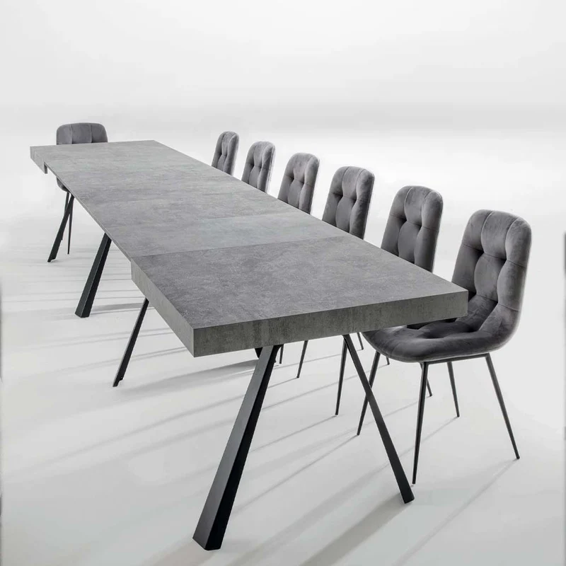 Farard - Tavolo allungabile da pranzo piano in legno cm 200/500x100x76h - vari colori