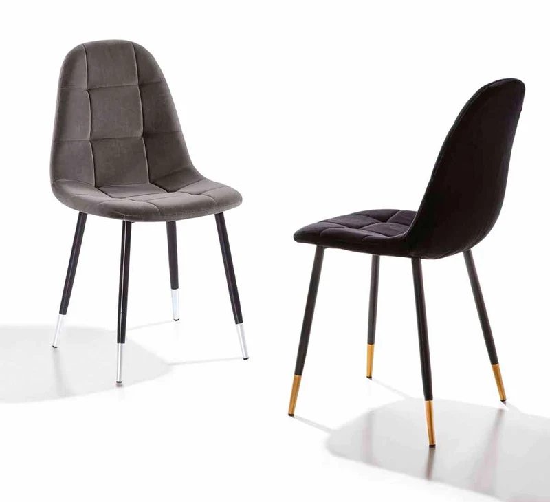 Cocò - Set da 4 Sedia design in velluto antimacchia cm 45x56x87h - vari colori