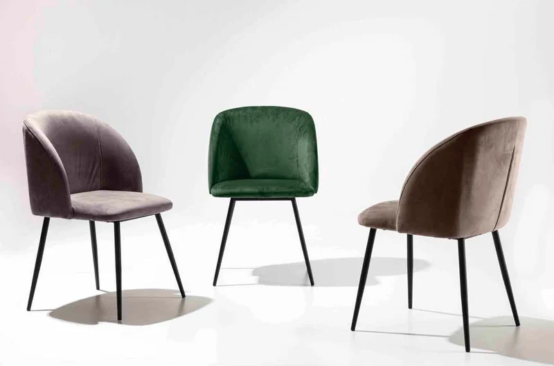 Pigalle - Set da 2 Sedia poltroncina in velluto antimacchia cm 52x58x83h - vari colori