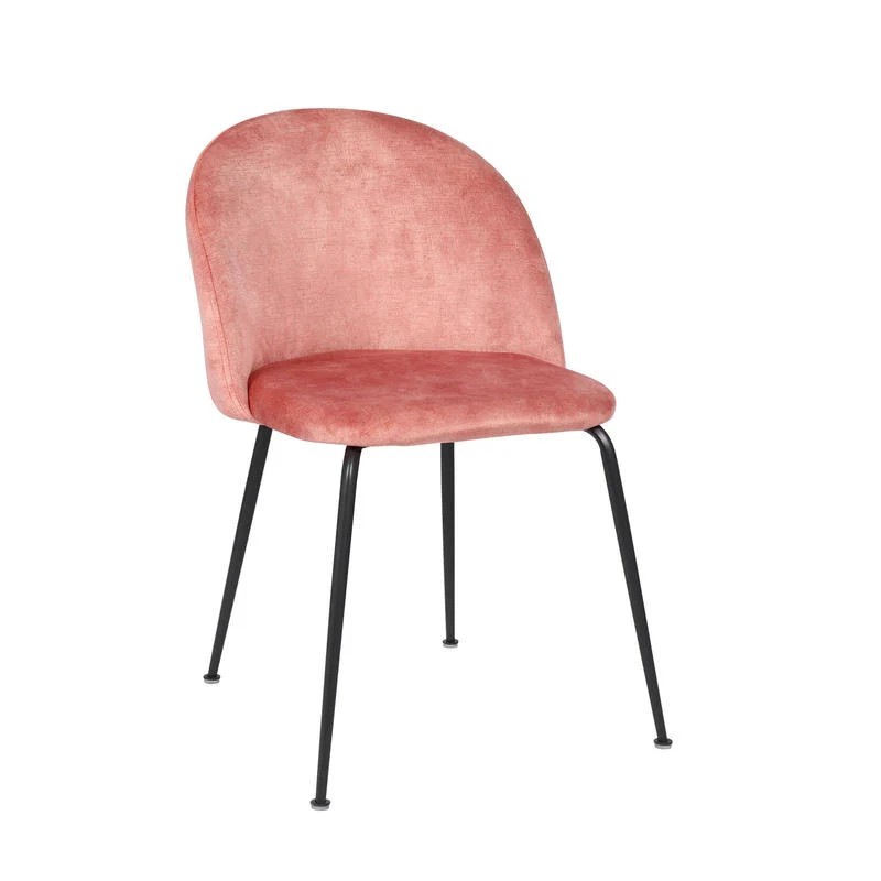 Set da 4 Sedia soggiorno in velluto gambe in metallo nero cm 55x45x78h - vari colori