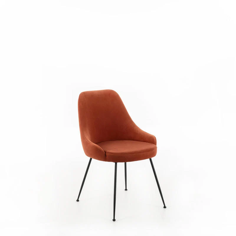 Sedia moderna imbottita rivestita in tessuto effetto velluto cm 48x49x80h - vari colori
