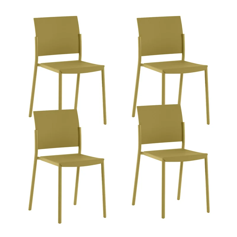 Set 4 Sedie Venus 52,5x55x81 cm in Polipropilene Senape