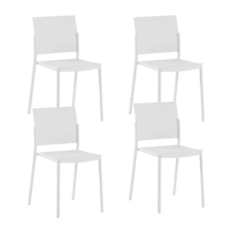 Set 4 Sedie Venus 52,5x55x81 cm in Polipropilene Bianco