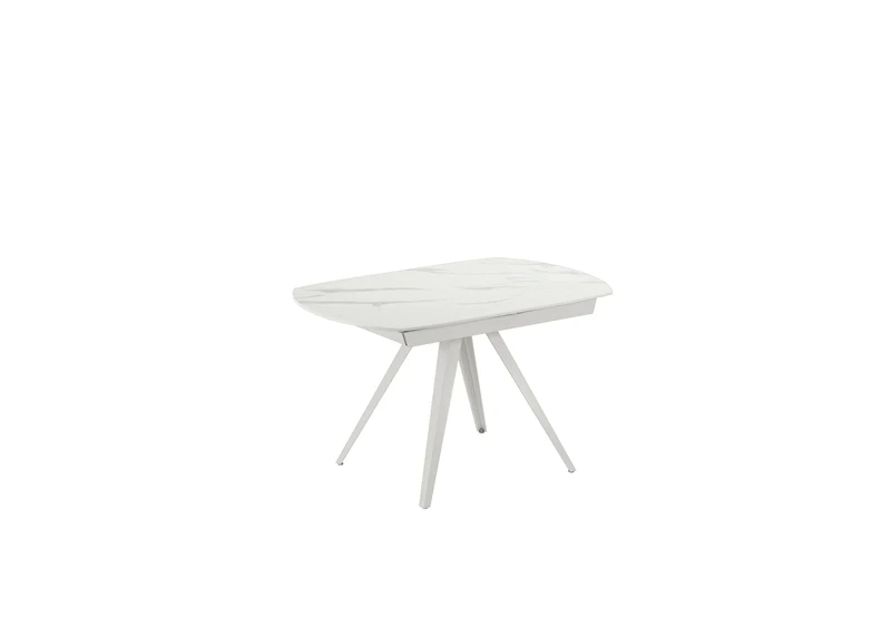 Tavolo Allungabile Kyoto 120 90x120/180x75 cm Top in Ceramica Gambe in Metallo Marmo Calacatta Bianco