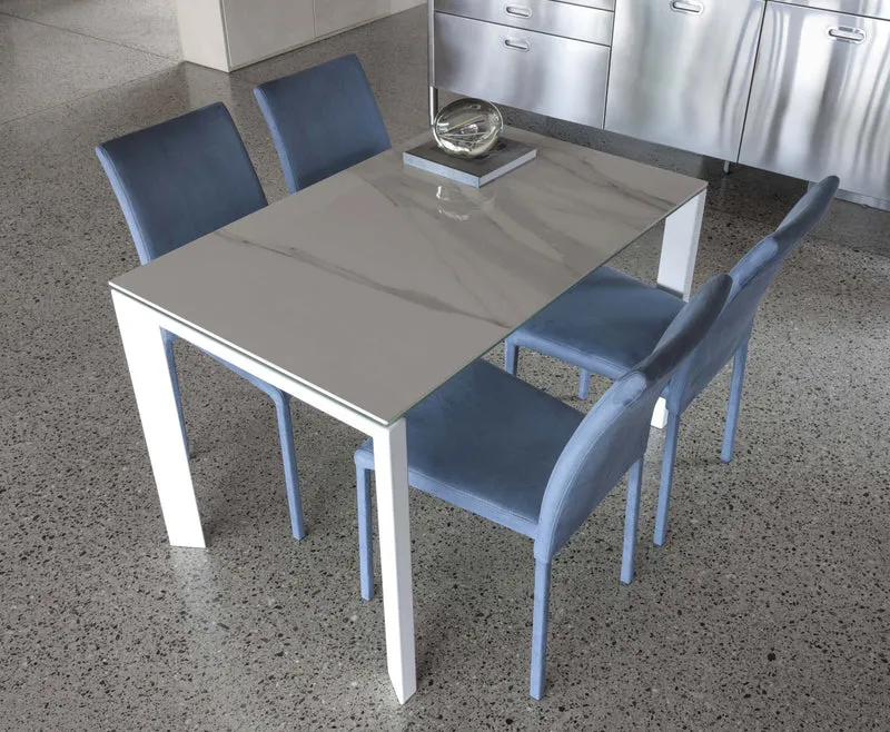 Zalak Ceramico - Tavolo per pranzo allungabile in ceramica e metallo cm 120/170x75x77h- vari colori