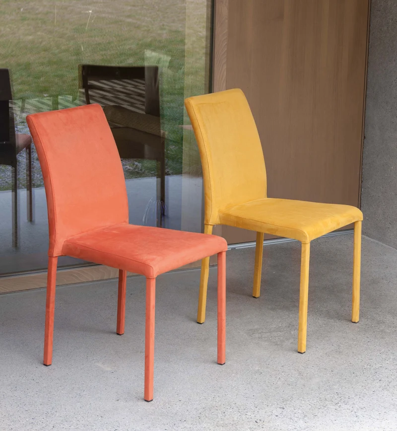 Cloe Plus - Set da 4 Sedia soggiorno rivestita in econabuk cm 42x61x87h - vari colori