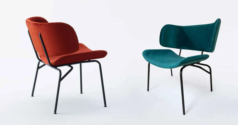 Juliette Lounge - Set da 4 Poltroncina in velluto antimacchia cm 70x65x76h - vari colori