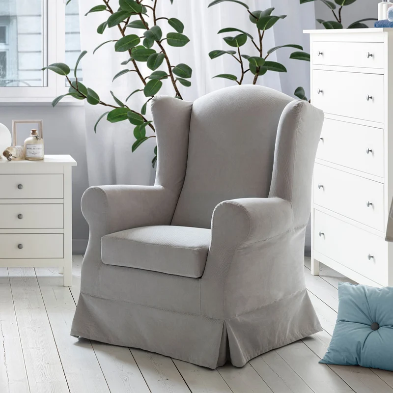 Bergere - Poltrona stile classico da salotto sfoderabile cm 86x85x110h - vari colori