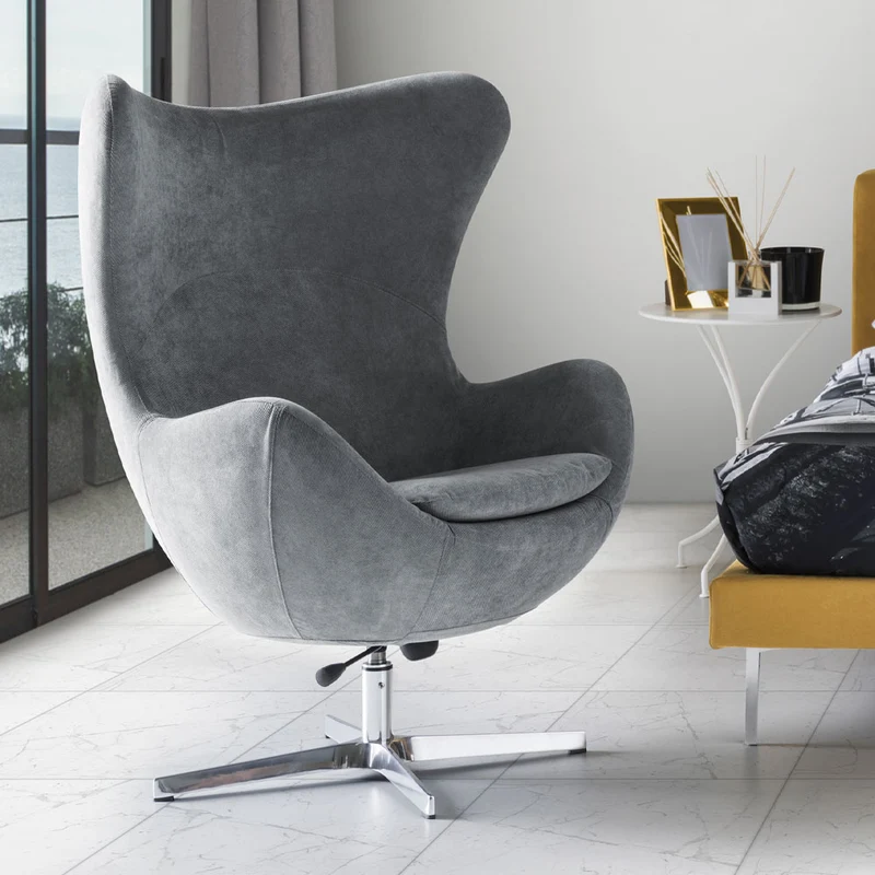 Nausica - Poltrona design base in metallo cromato girevole cm 90x80x110h - vari colori