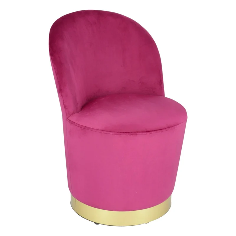 Poltroncina da camera in velluto base in metallo oro cm 48x53x73 - vari colori