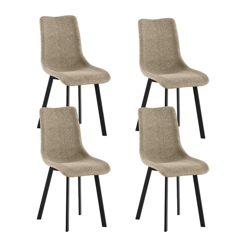 Set 4 Sedie Iris 45x56x86 cm in Tessuto Easy-Clean Beige