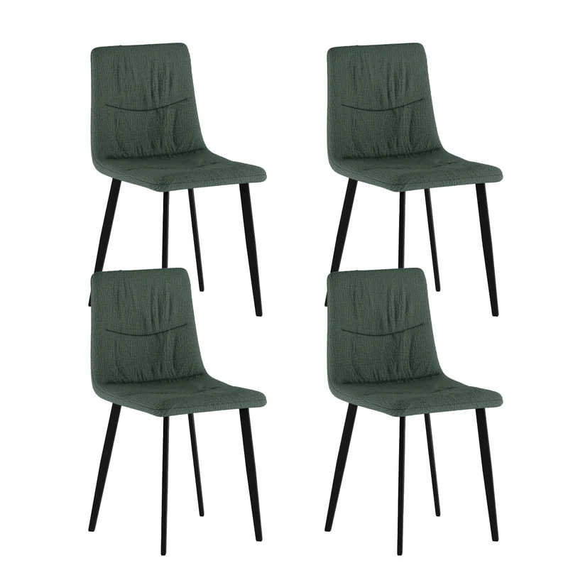 Set 4 Sedie Ariel 46x55x87,5 cm in Tessuto Easy-Clean Verde