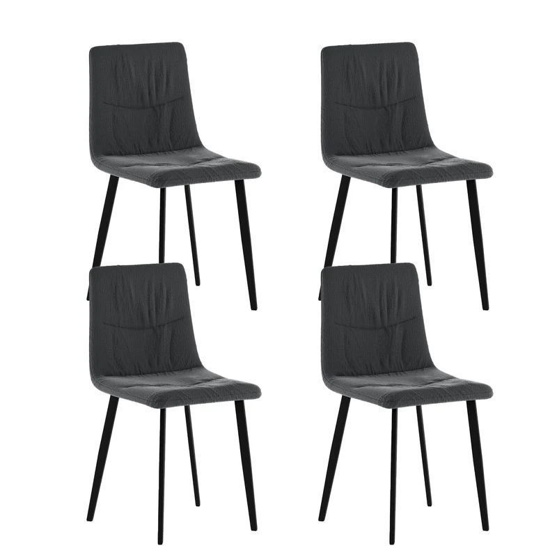 Set 4 Sedie Ariel 46x55x87,5 cm in Tessuto Easy-Clean Grigio Scuro