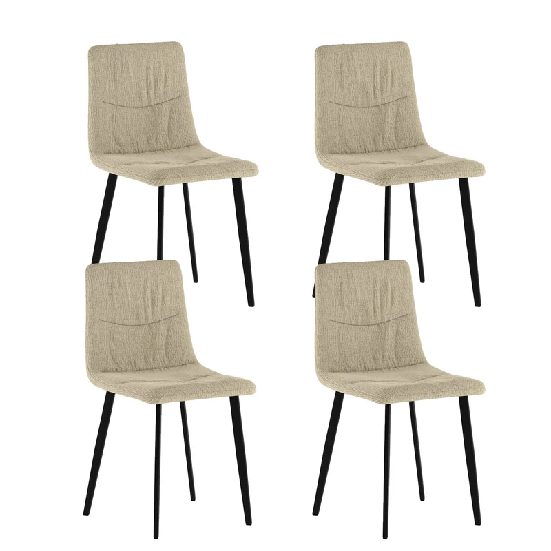 Set 4 Sedie Ariel 46x55x87,5 cm in Tessuto Easy-Clean Beige