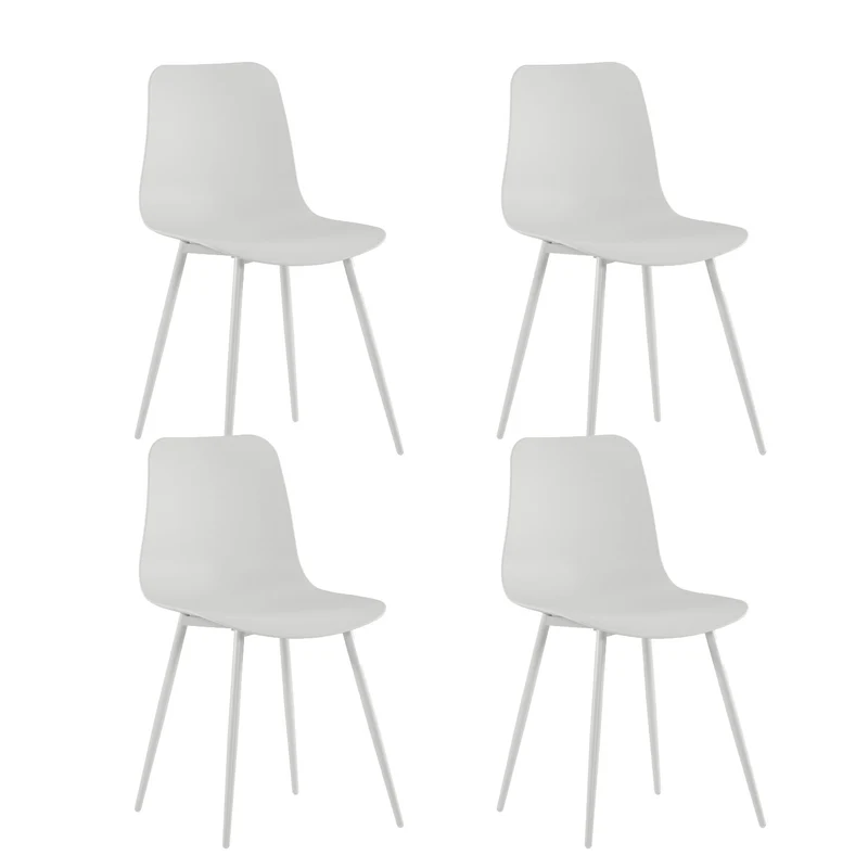 Set 4 Sedie Cover 50x58x85 cm in Polipropilene Bianco
