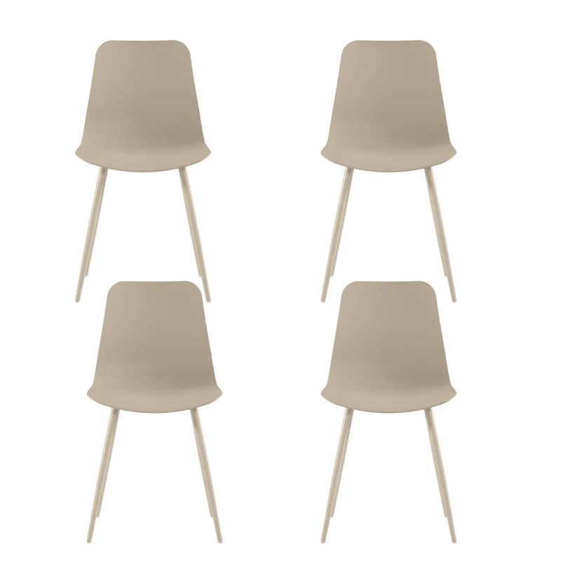 Set 4 Sedie Cover 50x58x85 cm in Polipropilene Beige