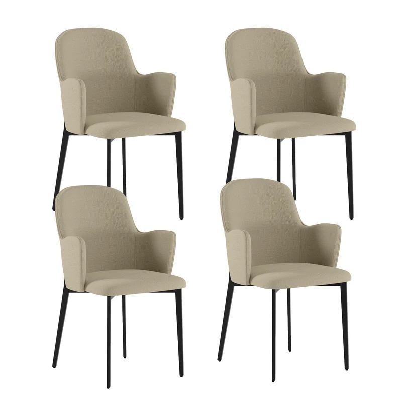 Set 4 Sedie Sophia 53,5x62,5x80 cm in Tessuto Easy-Clean Beige