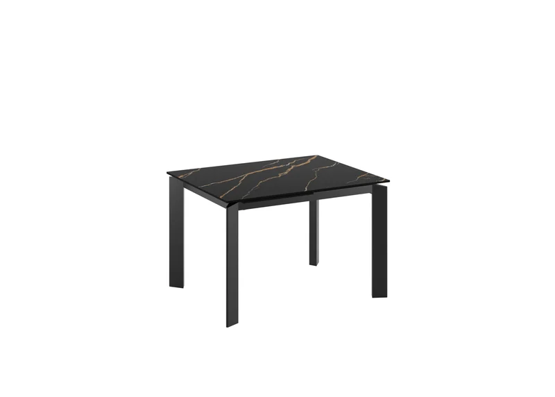 Tavolo Allungabile Frame 80x120-170x75 cm Top in Ceramica Marmo Portoro Nero Opaco