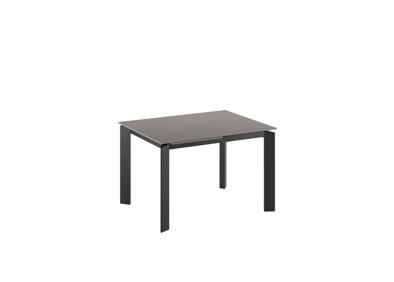 Tavolo Allungabile Frame 80x120-170x75 cm Top in Ceramica Marmo Grigio Opaco