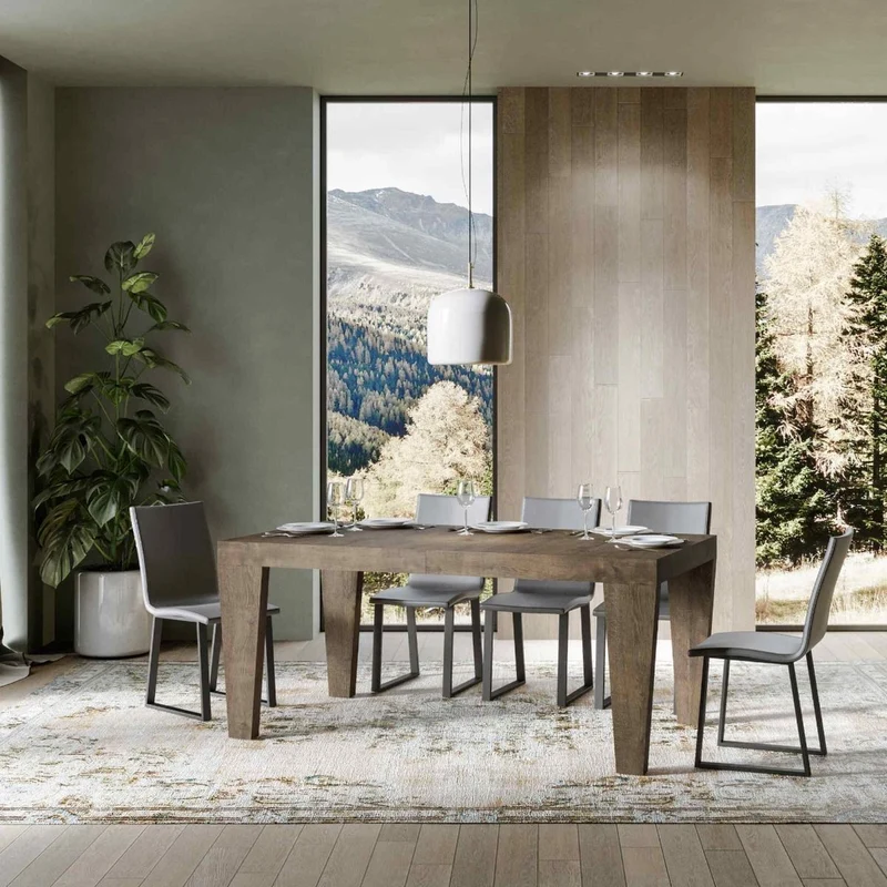 William - Tavolo design allungabile in legno da soggiorno - vari modelli