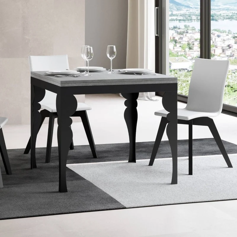 Rayan Libra - Tavolo in legno e metallo allungabile con apertura a libro cm 90/180x90x80h - vari colori