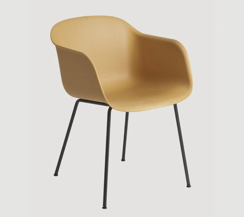 Fiber Armchair Tube Base ochre