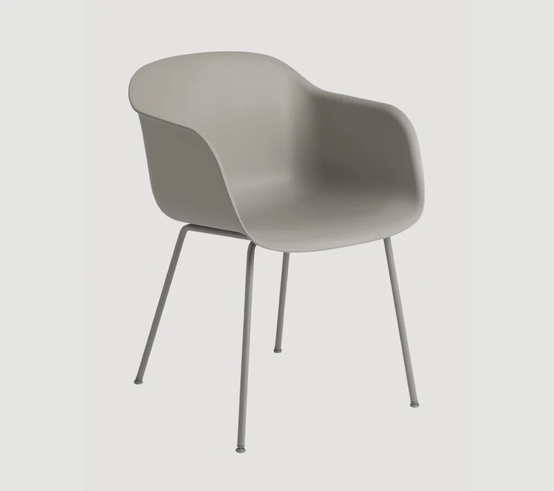 Fiber Armchair Tube Base grey
