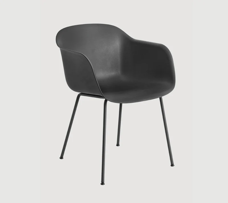 Fiber Armchair Tube Base black