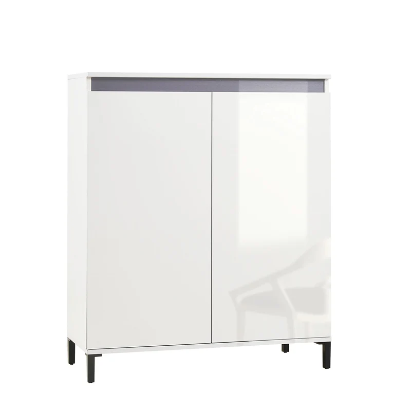 Mobile living 2 ante alto moderno bianco lucido cm 100x40x110h - vari colori