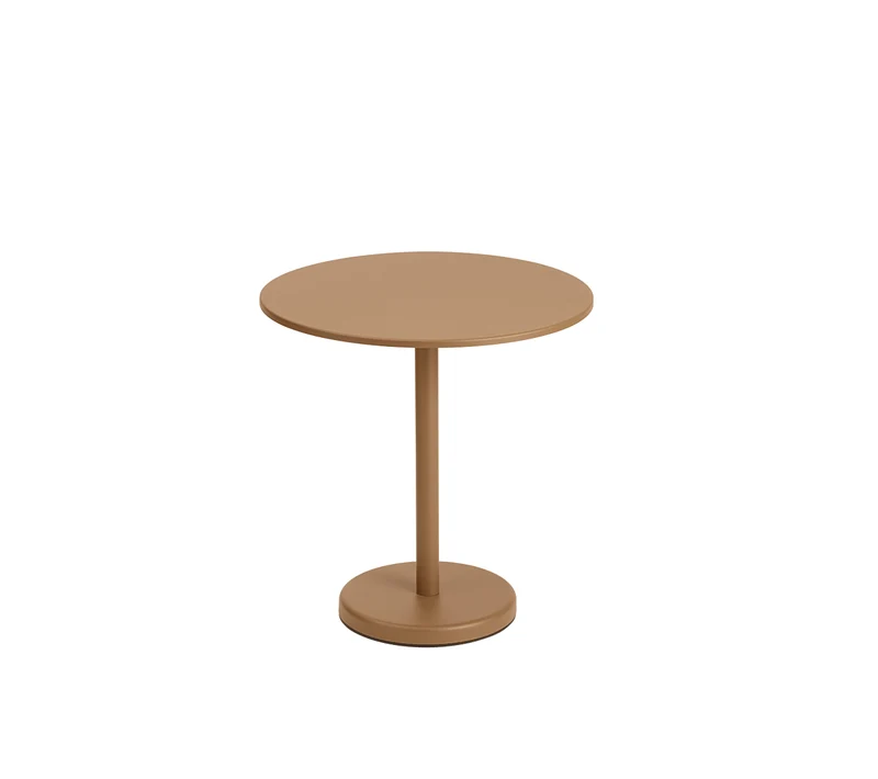 Linear Steel Café Table round burnt orange