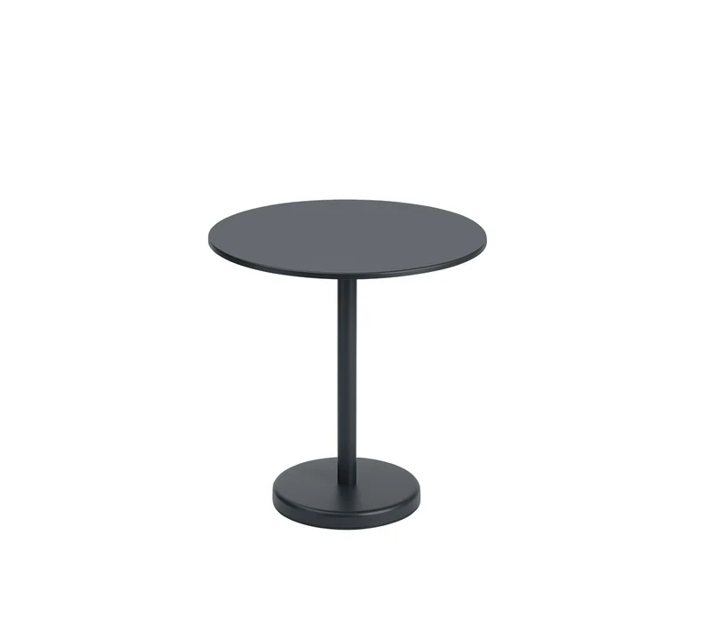 Linear Steel Café Table round anthracite black