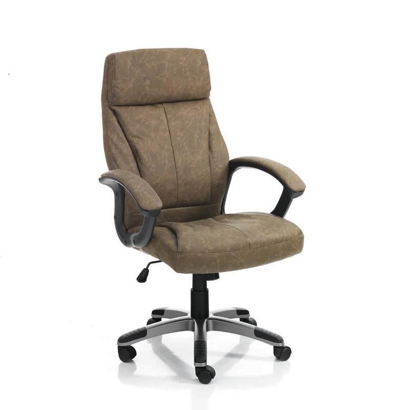 Poltrona da ufficio con braccioli similpelle invecchiato cm 64x63x111/121h - vari colori